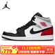 Jordan休閑鞋男子AJ1喬丹JORDAN 1中幫運(yùn)動鞋852542-100黑紅42.5