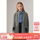 ELLE KIDS女童秋季新款羊毛混紡柔軟蓬松刺繡圓領(lǐng)寬松針織毛衣開(kāi)衫外套