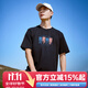 拓路者夏新款純棉短袖t恤男上衣山系印花圓領(lǐng)T恤打底衫寬松時(shí)尚體恤大碼 黑色 L