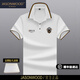 JASONWOOD官方正品高端品牌男裝短袖polo衫男士t恤夏季商務(wù)翻領(lǐng)刺繡上衣 高檔白色（專(zhuān)柜同款） XL 【建議140-155斤】