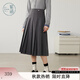 紫涵（ZIHAN）紫涵中長(cháng)款灰色百褶裙女2025年秋季新款簡(jiǎn)約小個(gè)子高腰a字半身裙 深灰 S
