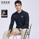 馬克華菲【240G重磅】抗菌翻領(lǐng)Polo衫男2025秋季新款寬松長(cháng)袖T恤男裝6978 藏青色 加絨 L 175