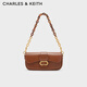 CHARLES&KEITH學(xué)院風(fēng)鏈條單肩小方包女包生日禮物送女友CK2-20671432 Chocolate巧克力色 M