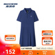 斯凱奇2025夏季女士針織Polo領(lǐng)短袖珠地速干面料連衣裙
