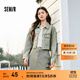 森馬（Semir）牛仔外套女短款做舊復古2024春季翻領(lǐng)夾克潮酷 綠色調00444 M