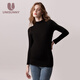 孕尚孕婦裝上衣春秋季半高領(lǐng)孕婦打底衫孕媽媽外出長(cháng)袖內搭針織衫 黑色 XL