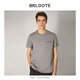 巴魯特（Brloote）針織T恤男時(shí)尚復古印花貼袋舒適透氣體恤夏裝 灰色 165/88A