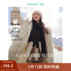 茵曼（INMAN）2025秋冬女裝新款高充絨量白鴨絨連帽毛領(lǐng)羽絨服長款外套大衣上衣 暖杏色 M