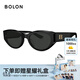 BOLON暴龍眼鏡林一同款25年新品貓眼窄框太陽(yáng)鏡防曬墨鏡男女款BL3208 C10 亮黑色-偏光