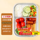 拜杰高硼硅玻璃飯盒上班族飯盒微波爐冰箱保鮮盒長(cháng)形三隔1000ml