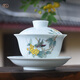 百弘 手繪枇杷三才蓋碗茶杯 景德鎮茶具玉泥陶瓷石榴螳螂泡茶碗 玉泥枇杷