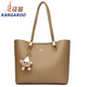 袋鼠（KANGAROO）真皮托特包女士單肩包2025新牛皮軟包時(shí)尚百搭日常大容量女包 卡其色