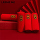 LEEME.ME粒米襪子女新年襪子紅色本命年蛇年女襪中筒男士大紅襪子情侶襪