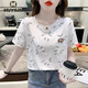 沐依琳T恤女夏季新款時(shí)尚休閑百搭白色短袖洋氣寬松半袖女士體恤上衣服 白色 【款】 XL 110-120斤
