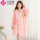 潔麗雅（grace）新款浴巾家用女可穿可裹吸水洗澡大人浴裙浴袍睡袍 粉色長(cháng)袖浴袍