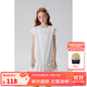 ELLE KIDS燙鉆木耳邊小飛袖A字連衣裙夏季新款女童輕薄透氣圓領(lǐng)休閑長裙 本白色 110/120