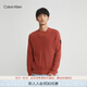 Calvin Klein Jeans秋冬男士休閑簡(jiǎn)約ck繡標舒適圓領(lǐng)純棉打底針織衫ZM02508 XLN-鐵銹紅 L