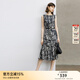 顏域設(shè)計(jì)感時(shí)尚連衣裙女2024新款秋季裙子氣質(zhì)連身裙中長(zhǎng)款背心裙 黑白花 L