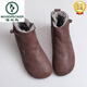 啄木鳥(niǎo)冬季真皮毛一體加厚保暖高幫大棉女鞋防滑平軟牛筋底雪地短靴 咖色 （有色差慎拍） 38