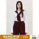 獨束大碼女裝披肩寬松字母印花長(cháng)袖T恤2025春季通勤時(shí)尚百搭上衣 云朵白（實(shí)際大貨紅色披肩） L (尺碼：2)