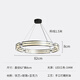 銘燈世家設計師高極灰客廳吊燈現(xiàn)代極簡水波紋玻璃創(chuàng)意餐廳臥室燈具圓形圈 三色光/直徑800mm
