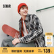 森馬（Semir）牛仔外套男美式復古格紋襯衫式夾克2025春上衣小寬松109125108114