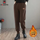 AEMAPE運動(dòng)哈倫束腳褲2025年秋冬季新款衛褲設計感簡(jiǎn)約加絨寬松女裝褲子 咖啡色 加絨 L _建議【110-120斤】