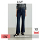 LILY2025秋新款女裝含萊賽爾復古修身窄版休閑通勤牛仔褲微喇褲 401藍色 XL