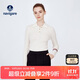 Navigare意大利小帆船女士全羊毛針織衫翻領(lǐng)修身毛衣2334023504 白 S 