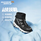 Skechers斯凱奇兒童絨絨靴雪地靴保暖男童棉鞋防寒加絨高幫女童靴660092L 男童/黑色/白色/BKW 37