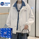 NASALIKE春秋季2024新款假兩件男生外套韓版潮流帥氣褂子寬松ins港風(fēng)夾克 白色 2XL