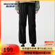斯凱奇（Skechers）閃穿褲子女秋季傘兵褲闊腿褲吸濕速干運動褲降落傘褲 碳黑/0018 M