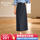 Olrain歐芮兒灰色半身裙女春季2025新款氣質(zhì)通勤中長(cháng)款直筒裙 灰色 M 160/68A/M