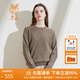 鹿王【全羊絨】羊絨衫女士純山羊絨針織衫圓領(lǐng)輕薄內搭打底衫初秋女裝 沙駝灰 M 165