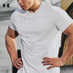 安德瑪（Under Armour）速干T恤新款夏季運動(dòng)短袖彈力休閑跑步健身訓練服圓領(lǐng)上衣 灰色速干款/506-011 L (建議體重140-160斤）