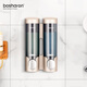 博莎朗（bosharon）雙頭皂液器壁掛免打孔洗手液盒廚房洗潔精瓶家用洗發(fā)沐浴露按壓器 B-6302金色（免打孔）