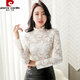 皮爾卡丹（pierre cardin）蕾絲打底衫女2024新款春秋時(shí)髦時(shí)尚洋氣減齡雷絲上衣配毛衣的內搭 白色 3XL