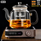 borunHOME新款加厚防爆蒸煮一體玻璃茶壺智能電陶爐燒水泡煮茶器大容量茶具 B編繩蒸煮一體壺+升級木紋爐 1.3L