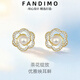 梵蒂莫（fandimo）輕奢山茶花耳釘女法式氣質(zhì)925純銀針?lè )抡渲槎椆澣斩Y物 法式山茶花耳釘