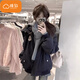棉致工裝連帽棉服女冬季新款加厚保暖棉衣小個(gè)子派克服外套羽棉襖絨服 MX809藏青色【高品質(zhì)】 M 110-125斤