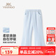 英氏（YEEHOO）女童褲子兒童七分褲夏季時(shí)尚透氣休閑風(fēng)喇叭褲夏裝新款中大童裝 糖果周末淺蘭 170