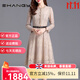 Ehangy奢侈高檔品牌連衣裙女2025秋季新款氣質(zhì)顯瘦蕾絲時(shí)尚漂亮休閑裙子 香檳色 M