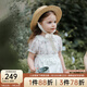 OAK FAMILY夏季女童裝法式女寶寶衣服短袖連衣裙泡泡袖公主裙女童裙子 花夢里 110 cm