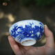 百弘手繪康熙山水青花瓷茶杯 景德鎮(zhèn)茶具主人杯 陶瓷品茗杯普洱小茶碗