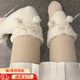 JIOESC奶白長(cháng)筒襪子女日系冬季可愛(ài)lolita大腿襪絨邊毛球過(guò)膝襪高筒襪jk 奶白色