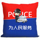 BEYZK宣傳禮品卡通警察公仔抱枕辦公室裝飾枕頭車(chē)載靠枕可定制禮物 POI 為人民服務(wù)3 45*45CM(大號:沙發(fā)抱枕:含芯) 枕套