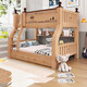 全實(shí)木上下床雙層床高低床加粗加厚小戶(hù)型兒童床上下鋪兩層子母床 爬梯 上床寬100下床寬120（送書(shū)架）
