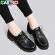 卡帝樂鱷魚 CARTELO 小皮鞋女百搭英倫風(fēng)簡(jiǎn)約樂福鞋 KDLNS-2558 優(yōu)質(zhì)黑 39 