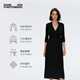 Diane von Furstenberg[小黑裙] 七分袖摩登針織中長(cháng)裹身連衣裙MR49E00 曜石黑 S