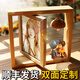 悠樂美生日禮物女生送女朋友老婆高級小眾照片定制木刻畫相框畢業(yè)成人禮 【情侶款】6寸雙面定制+禮盒